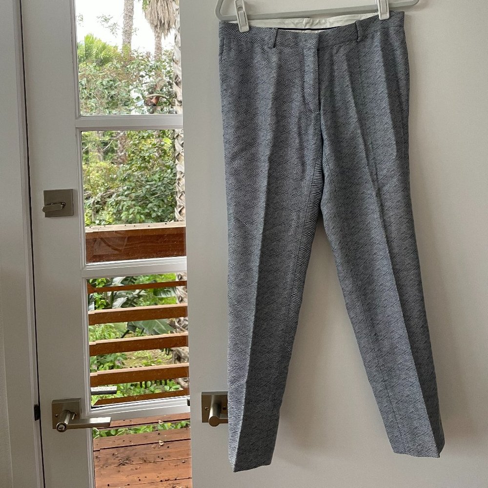 Sandro Paris Trouser Pants in a White and‎ Navy Pattern, Size 12, NWOT